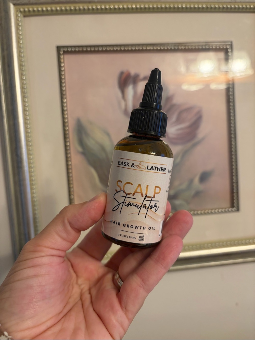 Bask & Lather Scalp Stimulator Hair Growth Oil Peppermint 2 fl oz